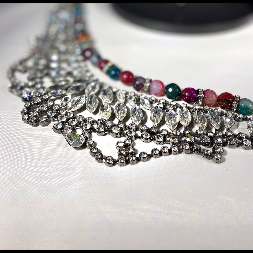 Ultimate Statement Necklace Rhinestone Stones Pro… - image 2